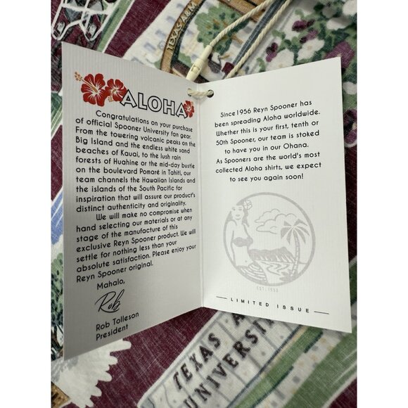 Reyn Spooner Shirt Mens Size Large Collegiate Football Texas A&M Aggies Print - Picture 8 of 13